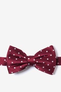 Burgundy with White Dots Pre-Tied Bow Tie Photo (0)