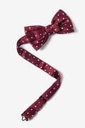 Burgundy with White Dots Pre-Tied Bow Tie Photo (1)