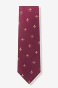 Fleur De Lis Burgundy Tie Photo (0)