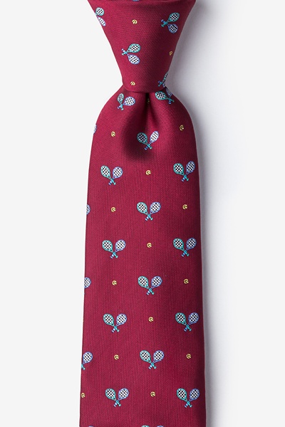 Burgundy Silk What A Racquet Tie | Ties.com