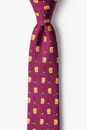 Whiskey & Stogies Burgundy Skinny Tie