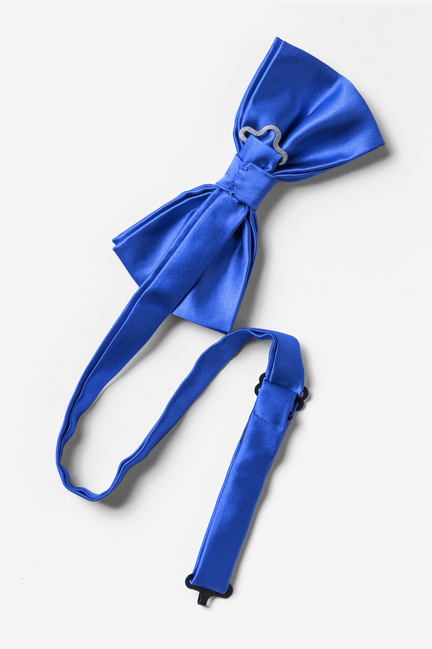 Classic Blue Microfiber Pre-Tied Bow Tie | Ties.com