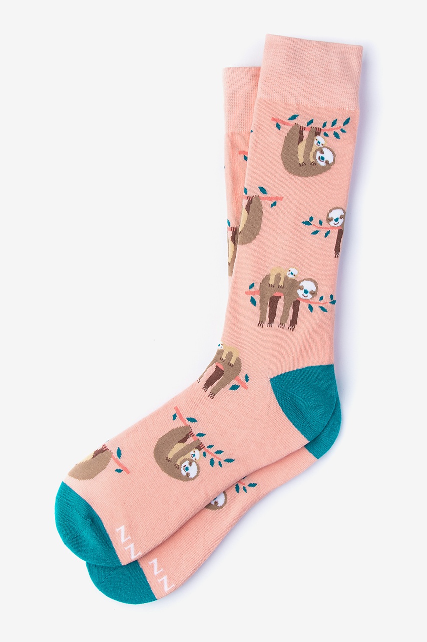 Coral Sloth Socks | Animal Sock | Ties.com