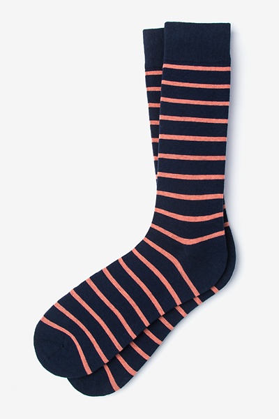 Coral Carded Cotton Virtuoso Stripe Sock | Ties.com