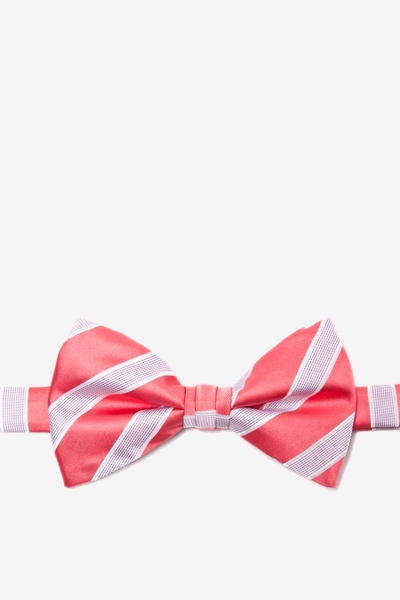 Jefferson Striped Coral Pre-Tied Bow Tie | Casual Neckties | Ties.com