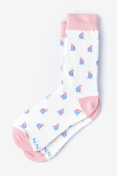 Cream Sail Boat Sock | Nautical Sock | Ties.com