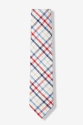 Winston Check Cream Skinny Tie Photo (0)