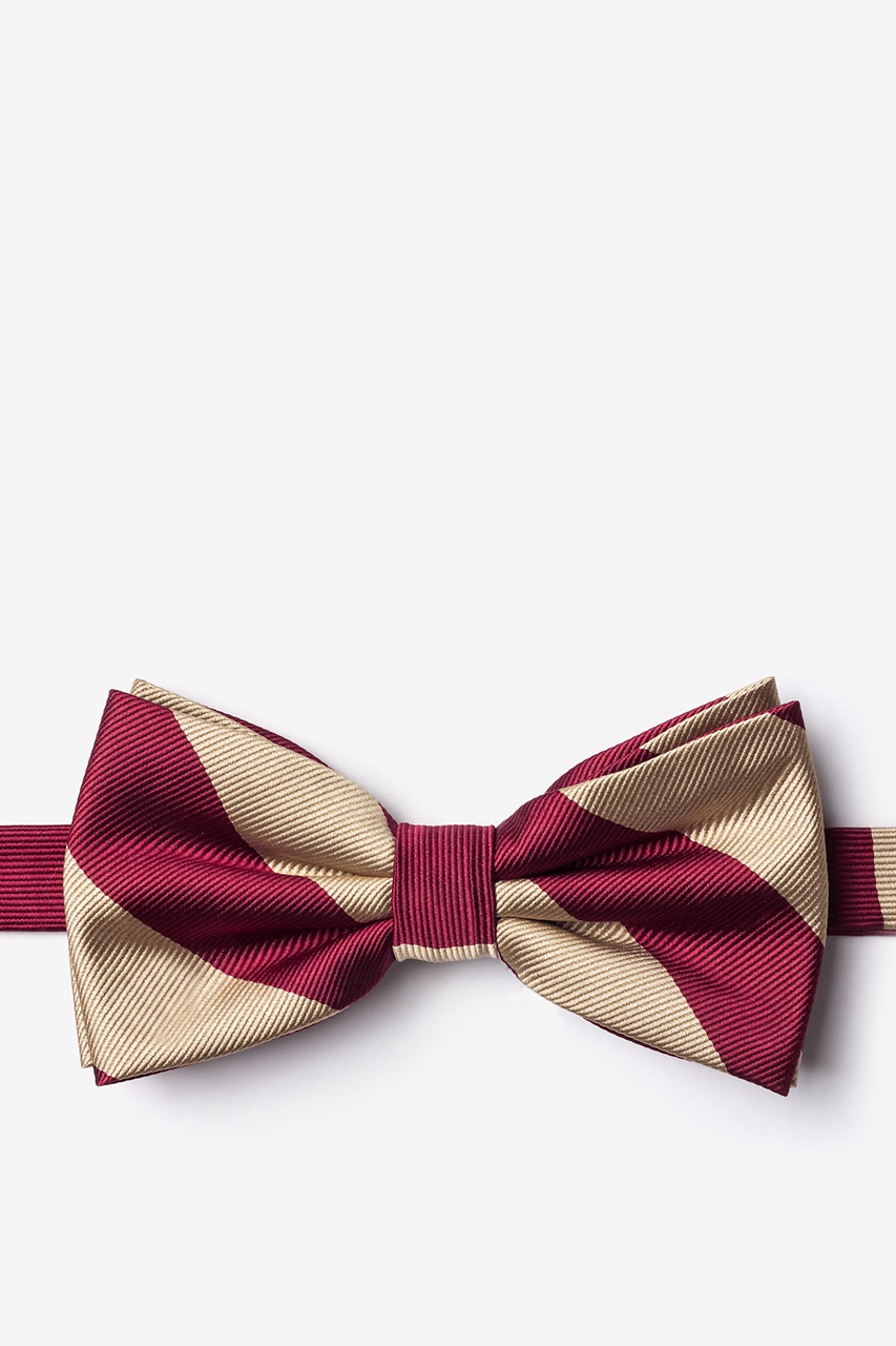 Crimson & Cream Striped Bow Tie | Casual/Formal Bow Tie | Ties.com