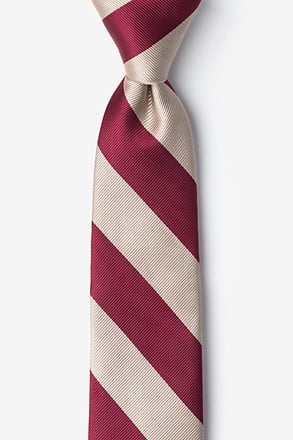 Red Microfiber Red & Navy Stripe Tie For Boys | Ties.com