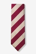 Crimson  and Cream Stripe Extra Long Tie Photo (0)