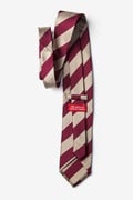 Crimson  and Cream Stripe Extra Long Tie Photo (1)