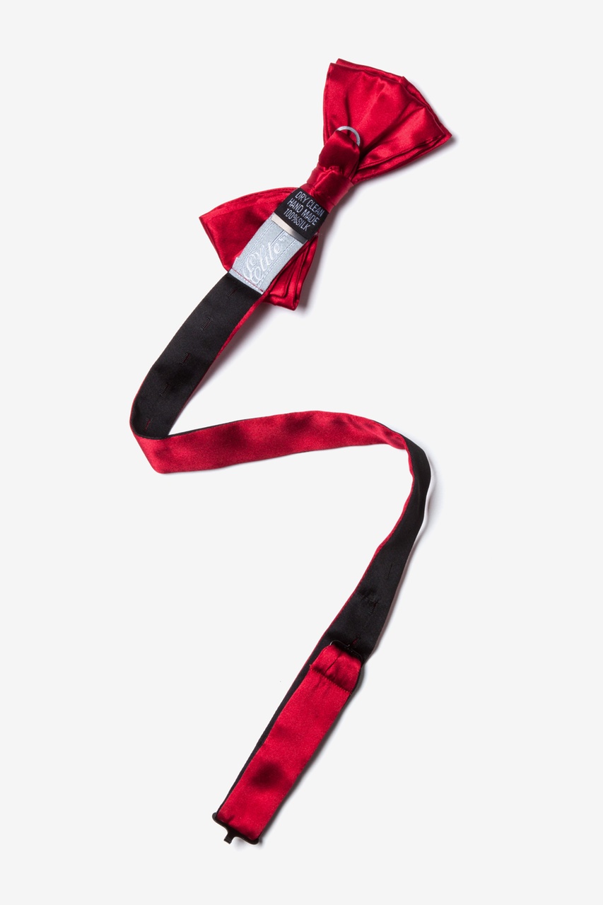 Silk Crimson Red Pretied Bow Tie | Ties.com