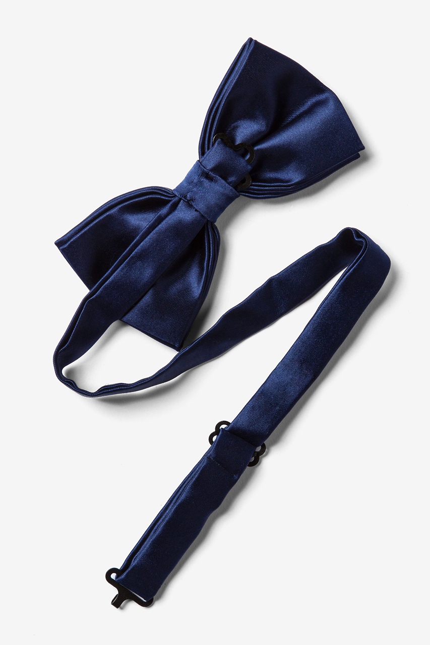 Eclipse Blue Microfiber Pre-Tied Bow Tie | Ties.com