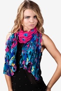 Fuchsia Butterfly Meadow Scarf Photo (2)