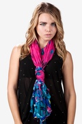 Fuchsia Butterfly Meadow Scarf Photo (4)