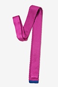 Contrasting Tip Fuchsia Knit Skinny Tie Photo (1)