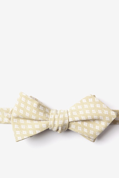 Gold Cotton Poway Diamond Tip Bow Tie | Ties.com