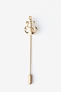 Anchor With Rope Gold Lapel Pin Photo (0)