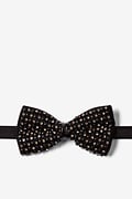 Gold Rhinestone Covered Black Pre-Tied Bow Tie Photo (0)