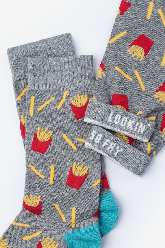 Gray French Fries Socks | Foodie Socks | Ties.com