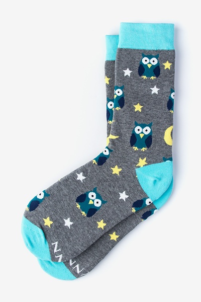 Gray Owl Nerd Women's Gray Socks | Animal Socks | Ties.com