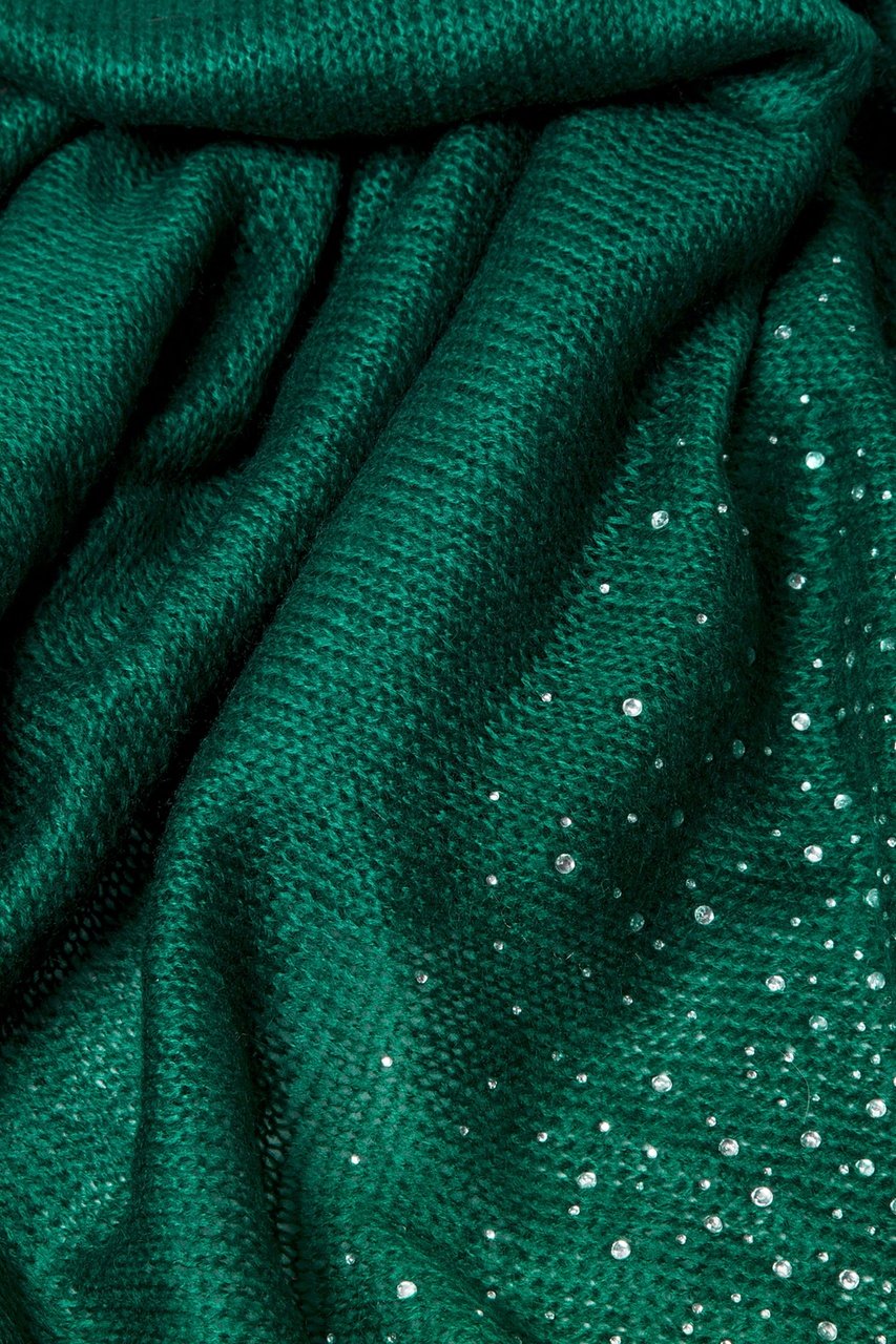 Green Rhinestone Sparkle Knit Scarf | Knit Scarves | Scarves.com