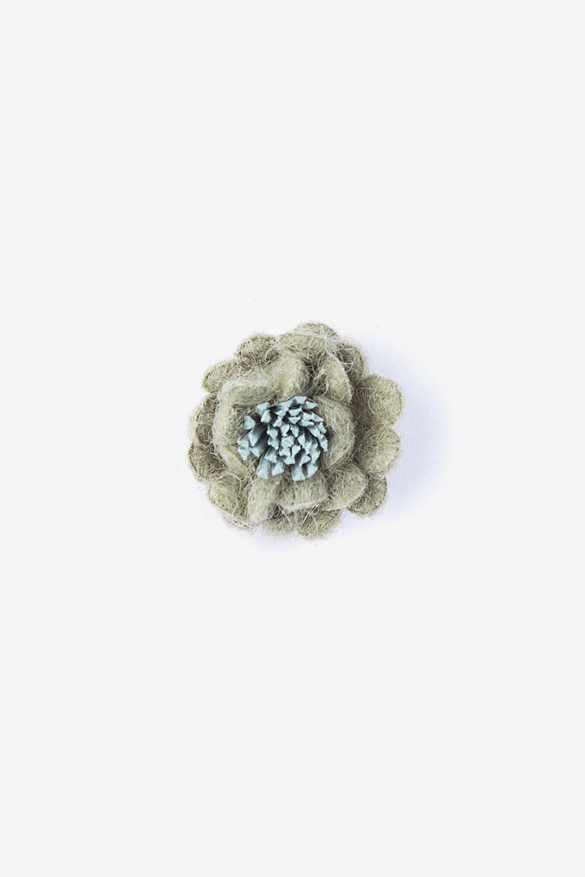 Green Acrylic Rustic Yarn Flower Lapel Pin | Ties.com