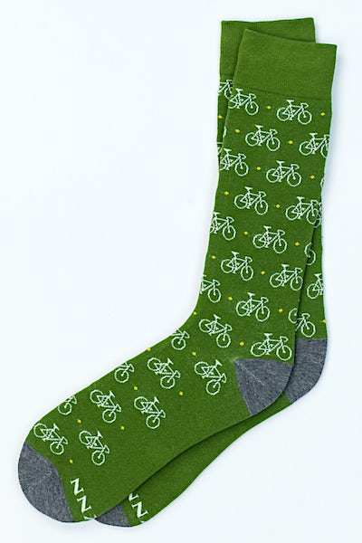 Green Bicycles Sock | Hipster Sock | Ties.com