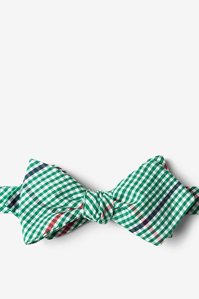 Green Cotton Douglas Diamond Tip Bow Tie | Ties.com