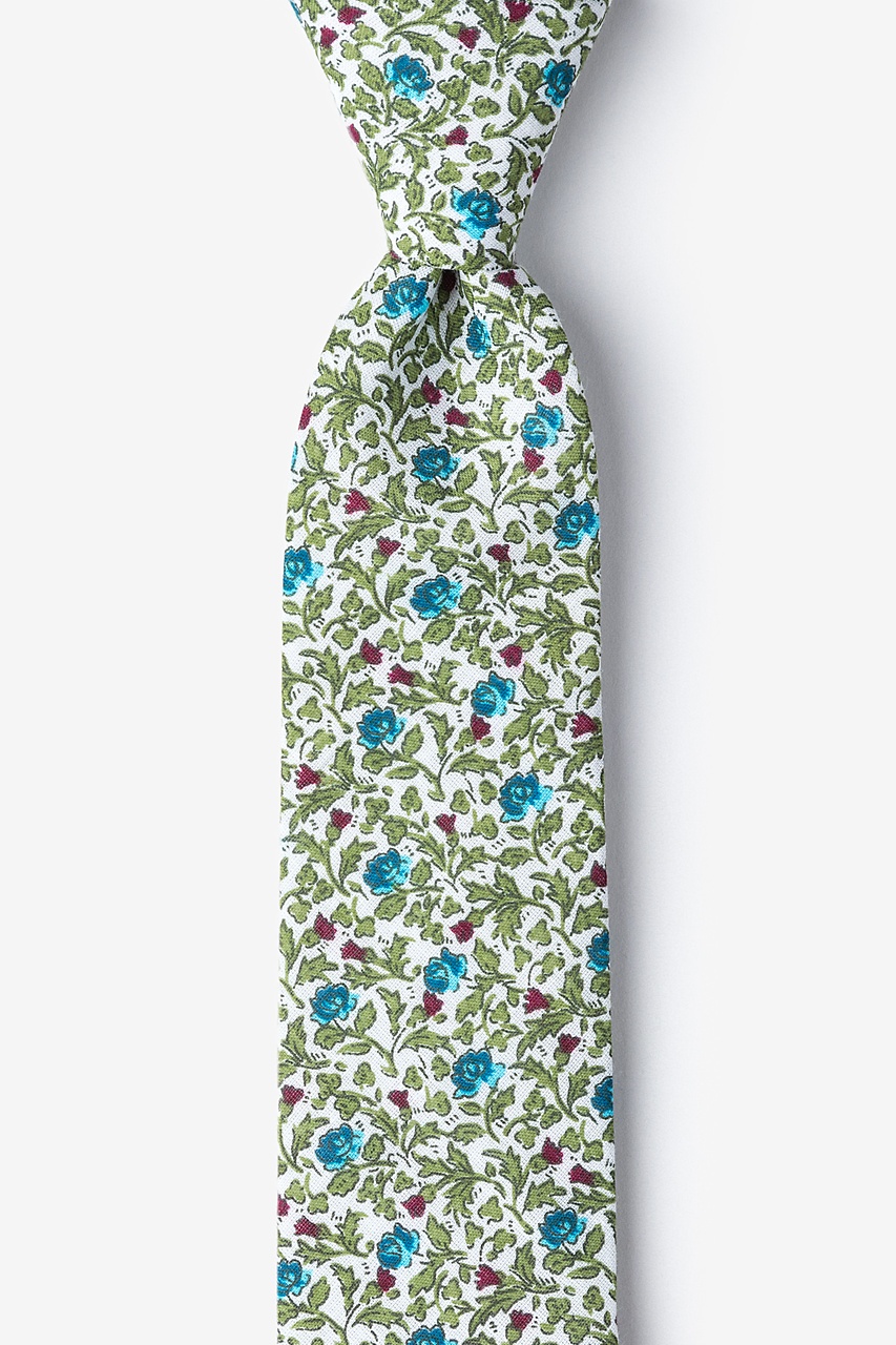 Green Cotton Henderson Floral Skinny Tie | Ties.com