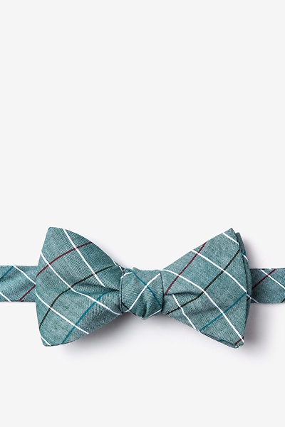 Green Cotton Seattle Self-Tie Bow Tie 