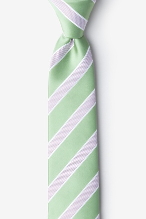 Green Microfiber Jefferson Stripe Tie For Boys Ties Com