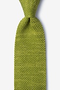 Classic Solid Green Knit Tie Photo (0)