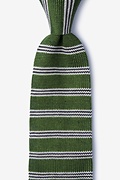 French Stripe Green Knit Tie Photo (0)