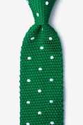 Polka Dot Green Knit Tie Photo (0)