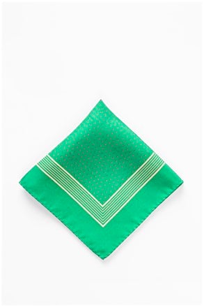 _Polkadot and Stripe Pocket Square Green Pocket Square_