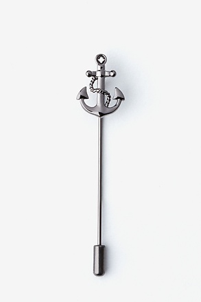 _Anchor With Rope Gunmetal Lapel Pin_