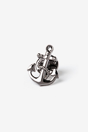 Anchor With Rope Gunmetal Lapel Pin