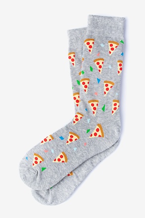 Pizza Party Heather Light Gray Sock