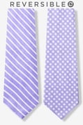 Two Sided Stripe and Check Lavender Tie Photo (0)