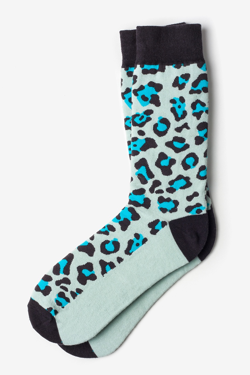 Blue Leopard Print Socks | Animal Print | Ties.com