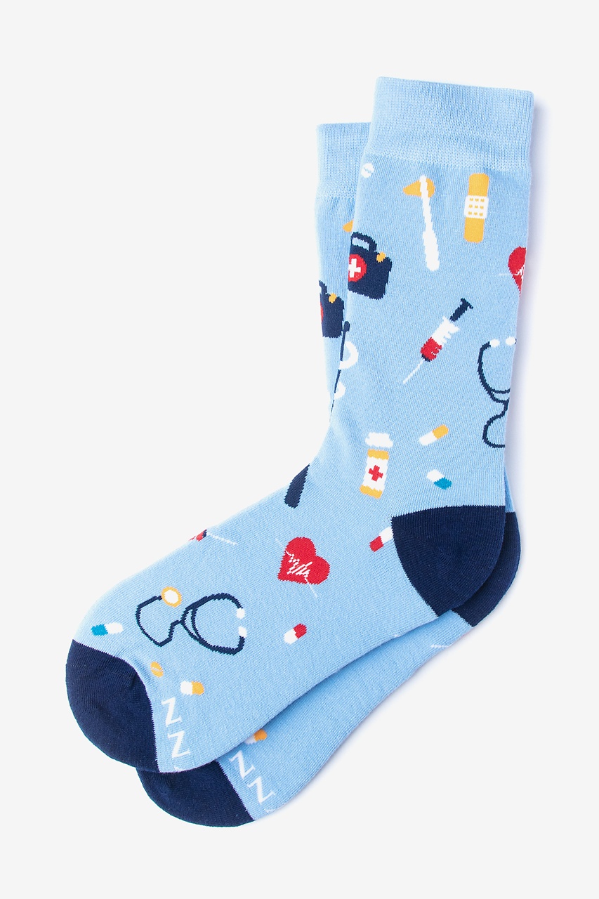 What's up Doctor Light Blue Women's Sock | Medical Socks | Ties.com