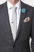 Winston Check Light Blue Skinny Tie Photo (3)