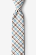 Winston Check Light Blue Skinny Tie Photo (0)