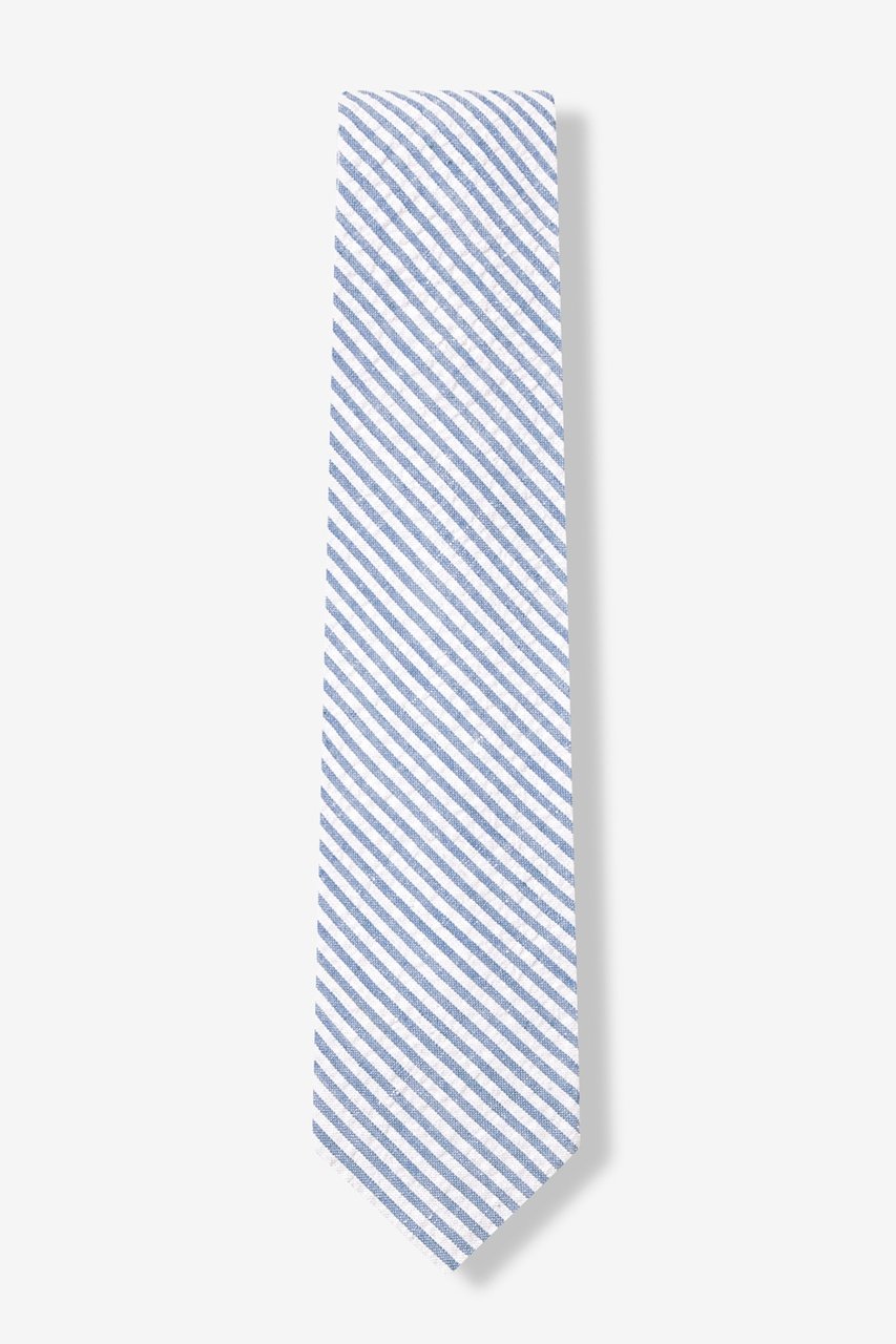 Light Blue Seersucker Seersucker Stripe Skinny Tie | Ties.com