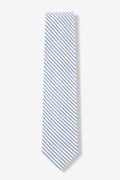 Seersucker Stripe Light Blue Skinny Tie Photo (0)