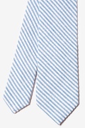 Seersucker Stripe Light Blue Skinny Tie Photo (1)