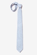 Seersucker Stripe Light Blue Skinny Tie Photo (3)