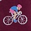 Maroon Carded Cotton Spin Cycle Bicycle Race Women's Sock