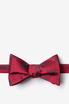 _Bats Maroon Self-Tie Bow Tie_